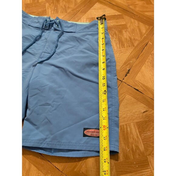 Vineyard Vines Men's Board Swim Shorts Blue Solid Size 28 Tie Front - Picture 3 of 7